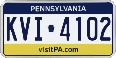 PA license plate KVI4102
