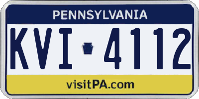 PA license plate KVI4112
