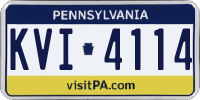 PA license plate KVI4114