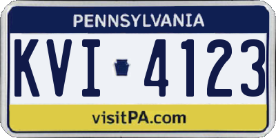 PA license plate KVI4123