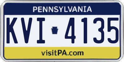 PA license plate KVI4135