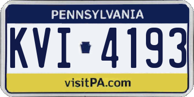 PA license plate KVI4193