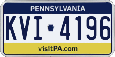 PA license plate KVI4196