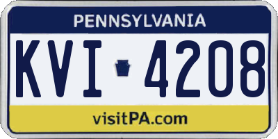 PA license plate KVI4208