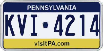 PA license plate KVI4214