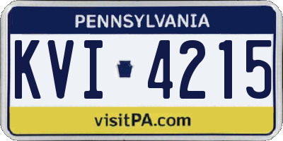 PA license plate KVI4215