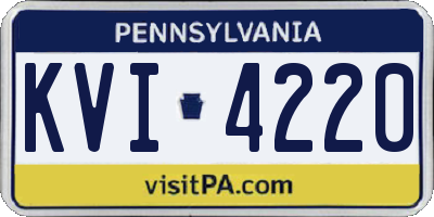 PA license plate KVI4220
