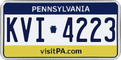 PA license plate KVI4223