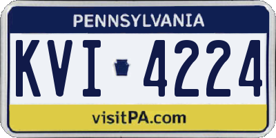 PA license plate KVI4224