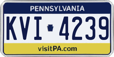PA license plate KVI4239