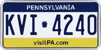 PA license plate KVI4240