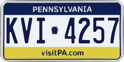 PA license plate KVI4257