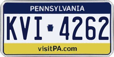 PA license plate KVI4262