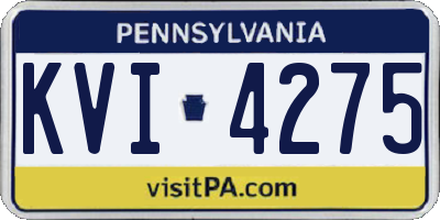 PA license plate KVI4275