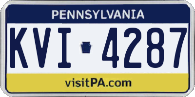 PA license plate KVI4287