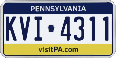 PA license plate KVI4311