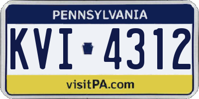 PA license plate KVI4312