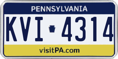 PA license plate KVI4314