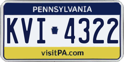 PA license plate KVI4322