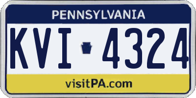 PA license plate KVI4324