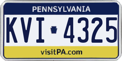 PA license plate KVI4325