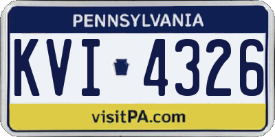 PA license plate KVI4326