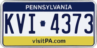 PA license plate KVI4373