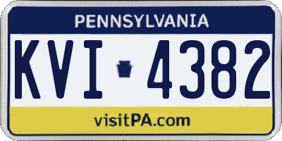PA license plate KVI4382