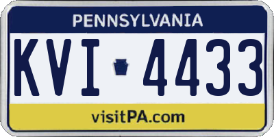 PA license plate KVI4433
