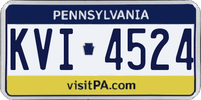 PA license plate KVI4524