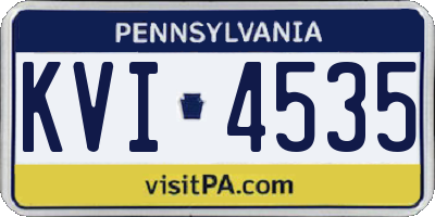 PA license plate KVI4535