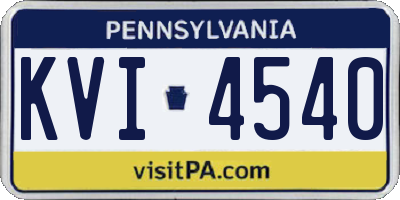 PA license plate KVI4540