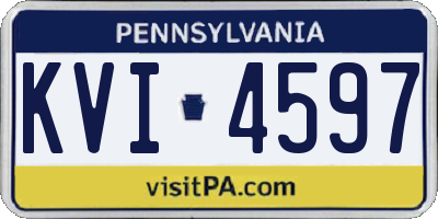 PA license plate KVI4597