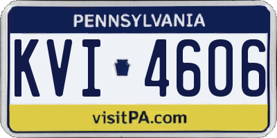 PA license plate KVI4606
