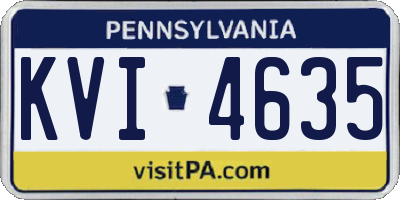 PA license plate KVI4635