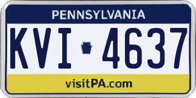 PA license plate KVI4637