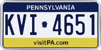 PA license plate KVI4651