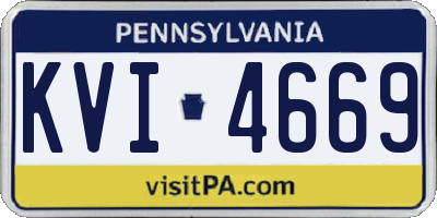 PA license plate KVI4669