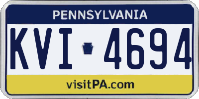 PA license plate KVI4694