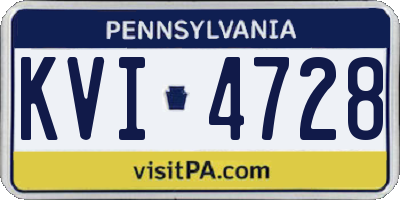 PA license plate KVI4728