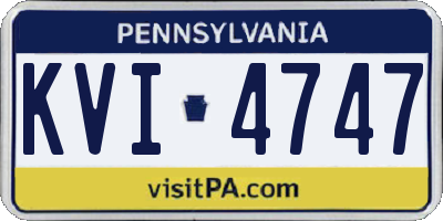 PA license plate KVI4747