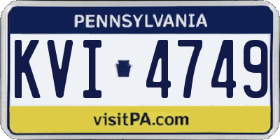 PA license plate KVI4749