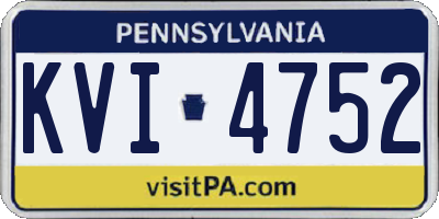 PA license plate KVI4752