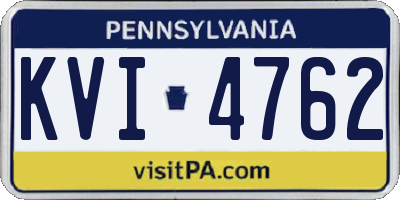 PA license plate KVI4762