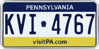 PA license plate KVI4767