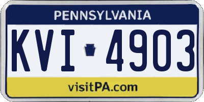 PA license plate KVI4903