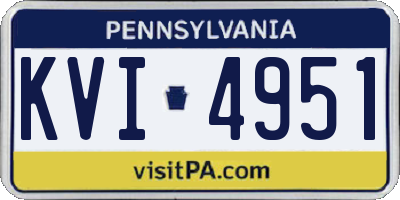 PA license plate KVI4951
