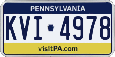 PA license plate KVI4978