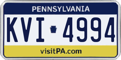 PA license plate KVI4994