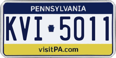PA license plate KVI5011